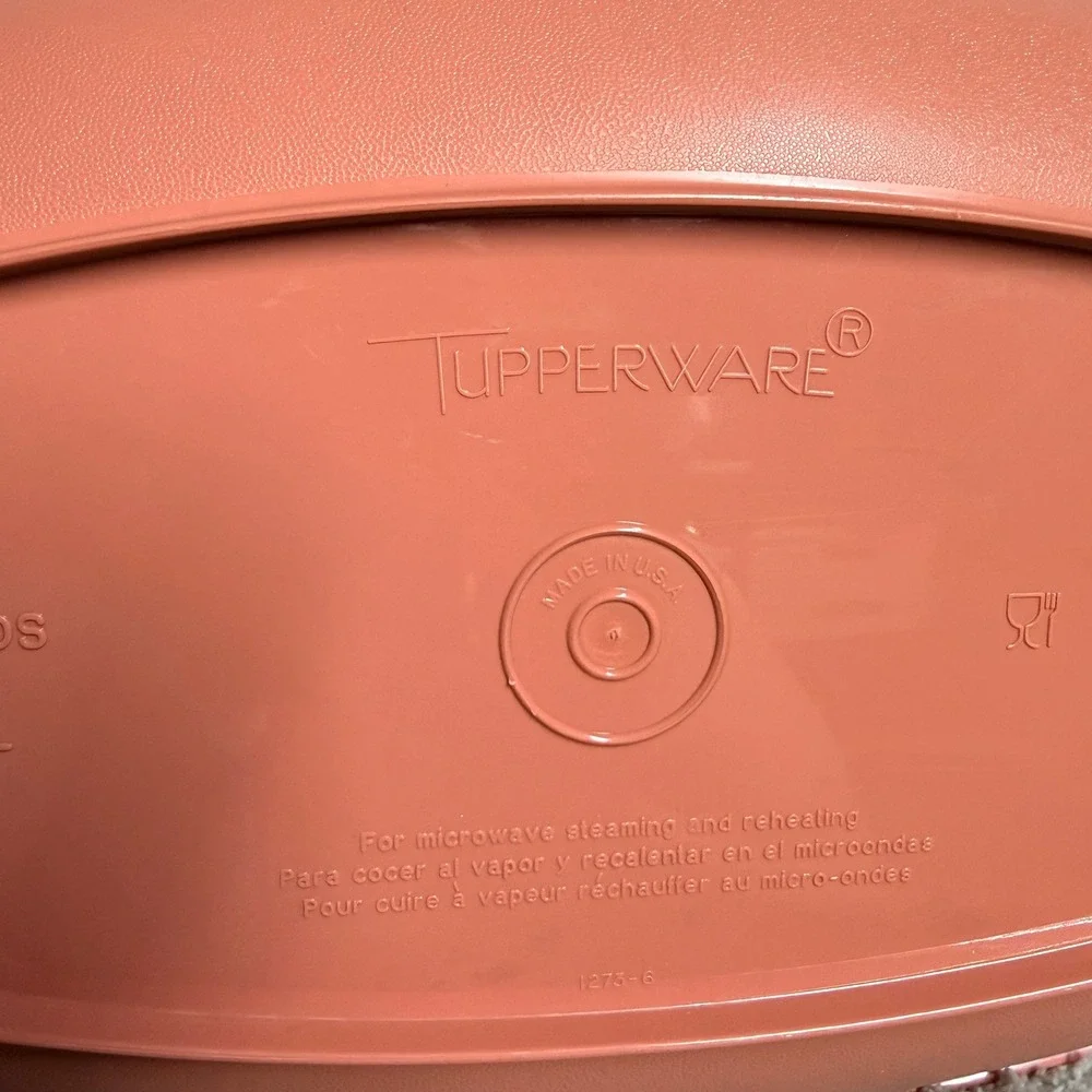 Tupperware Microwave Food Steamer 3 Pieces 6 Cup Dusty Rose Pink #1273-3 Vintage